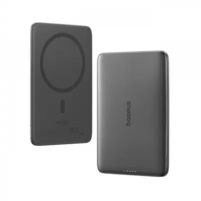 Baterie Externa Wireless Baseus PicoGo AM41, 5000mAh, 20W, PD + FQI, 1 x QI - 1 x USB-C, Neagra P1007680C123-00