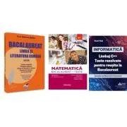 Pachet Bacalaureat 2026. Limba si literatura romana, Matematica M1 Teste si INFORMATICA. Limbaj C++. Teste rezolvate Mate-Info