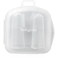BabyOno Silicone Toothbrush periuta de dinti pentru deget pentru copii cu sac 0m+ 2 buc