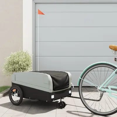Gossi remorca pentru biciclete, negru si gri, 45 kg, fier