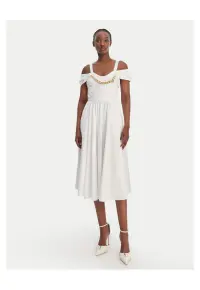 Rochie cocktail Femei - Alb - Bumbac - Fermoar