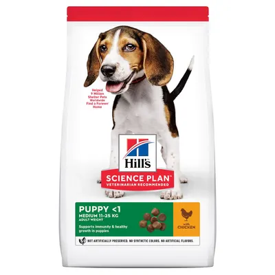 Hills SP CANINE PUPPY MED CHK, hrana uscata pentru caini juniori de talie medie, cu pui, 2.5 KG