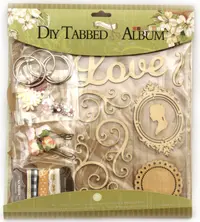 Kit de album creativ Em Art - Love (10 Coli, 12 motive din lemn )