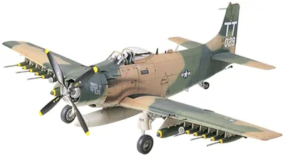 Model de asamblare TAMIYA Militar: Avioane - Douglas A-1J Skyraider (TAM61073)