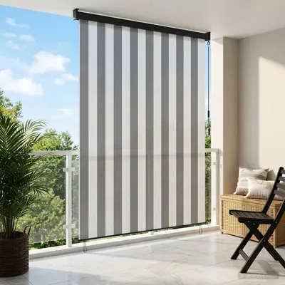 vidaXL Rulou textil Antracit și Alb 80 x 250 cm Țesătură și Aluminiu