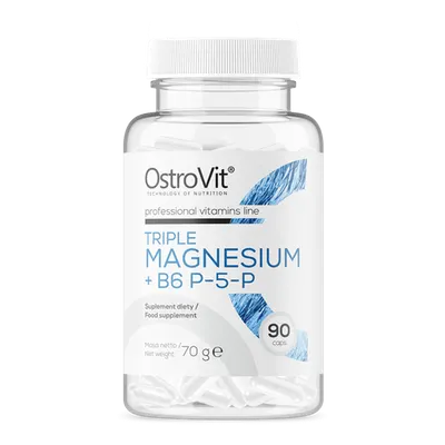 Supliment alimentar Triple Magnesium + B6 P-5-P, 90 capsule, OstroVit