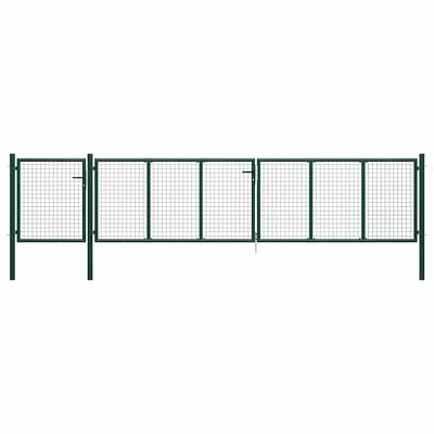 vidaXL Poartă de grădină din oțel 500x100 cm verde