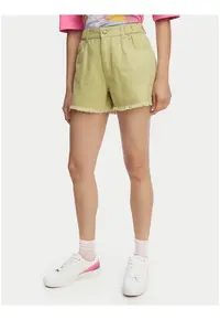 Pantaloni scurti dama - relaxed fit - verde - bumbac