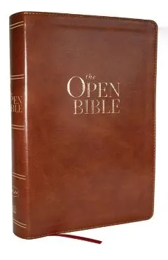 The Open Bible: Read and Discover the Bible for Yourself (NKJV Brown Leathersoft, Red Letter, Comfort Print)