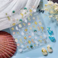 Abtibilduri unghii 3D Marquise, STICKER10, Multicolor
