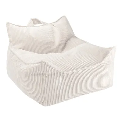Fotoliu puf pentru copii crem cu tapițerie din catifea reiată Chair – Wigiwama