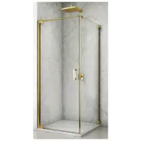 Cabina de dus aurie patrata 80x80 cm Sanswiss Cadura Opal, deschidere pe stanga