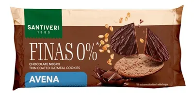 Biscuiți subțiri din ovăz cu ciocolată naturală, 88 g, Santiveri