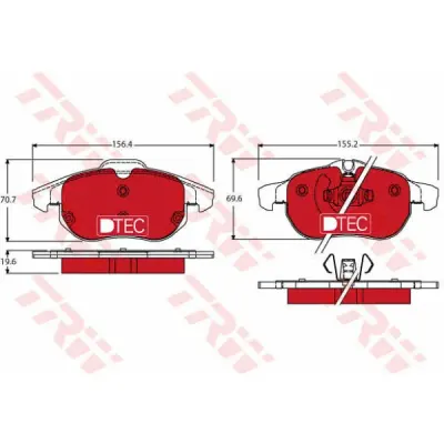 Set placute frana, frana disc TRW GDB1613DTE
