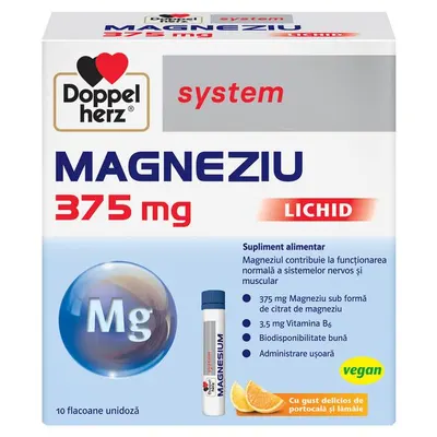 Magneziu lichid 375 mg, Doppelherz System | 10 flacoane