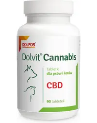 Tablete cu extract de cânepă pentru câini și pisici adulte DOLFOS Dolvit Cannabis, 90 tablete