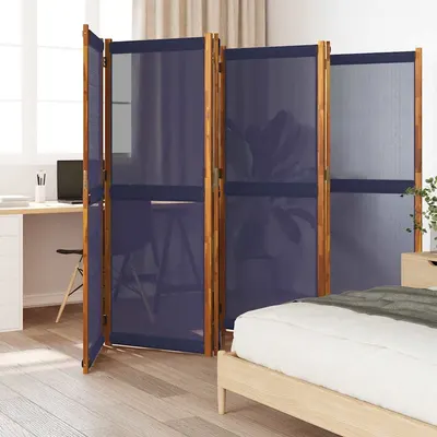 vidaXL Paravan de cameră cu 6 panouri, albastru închis, 420x180 cm