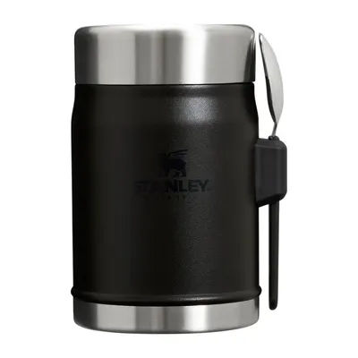 Termos negru mat pentru mâncare din oțel inoxidabil 400 ml Legendary Food Jar + Spork Black 2.0 – Stanley