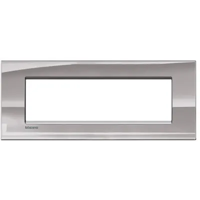 Placa ornament ,7 module, nichel, living light, BTICINO