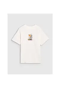 Tricou baieti JRSS25TTSHM2641-11S - 4F - Bumbac - Alb