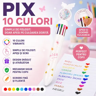 Pix cu 10 butoane pentru schimbarea culorilor, Alb