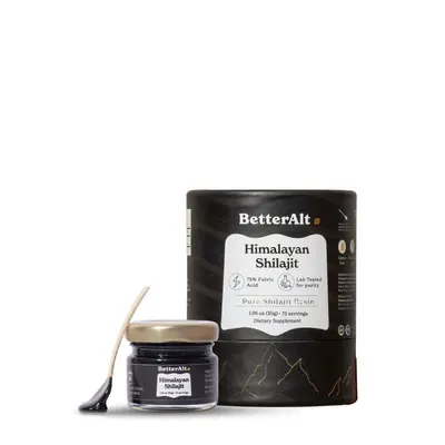 Better Alt Shilajit Himalayan, rasina pura cu 75% acid fulvic, GNC | 30 g