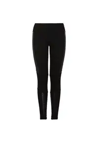 Colanti pentru Femei - w leggings mix materials - 6RTP73-TJRLZ-1200 - Negru - Negru