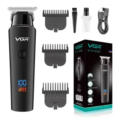 Aparat de Tuns si Ras, VGR V-937, Lame din Otel, Fara fir, Baterie Lithium 2000 mAh, Cablu USB pentru incarcare, Negru