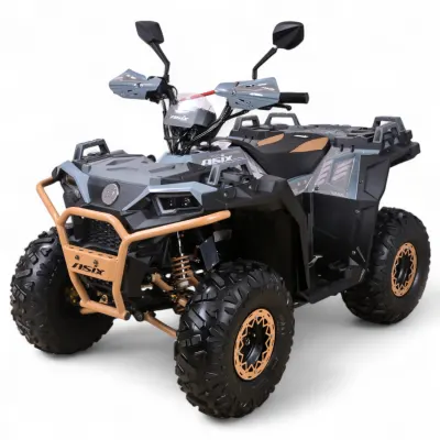 Atv copii Asix Grizzly 125cc, roti 8 inch, 3+1 viteze, culoare gri maro