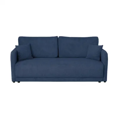 Canapea extensibila BERNA S, 3 locuri, cu arcuri si lada depozitare, albastru, 210x110x93 cm
