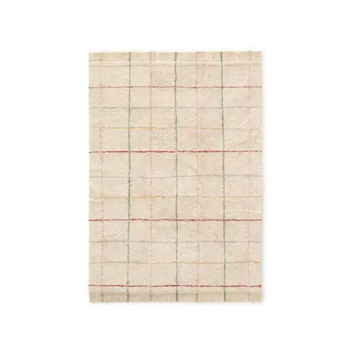 Covor crem lavabil, țesut manual din bumbac 90x130 cm Color Lines – Lorena Canals
