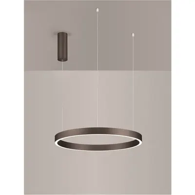 Lampa suspendata ELOWEN Brushed Brown Coffee Aluminiu & Silicone LED 60W 2552Lm 220V 3000K IP20 Triac Dimabil Deschis sus & jos