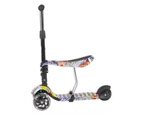 Trotineta evolutiva Scooter 3 in 1 Ride and Skate Scretch cu roti luminoase,ghidon si scaun reglabile,rulmenti ABEC-7,recomandata de la 18 luni