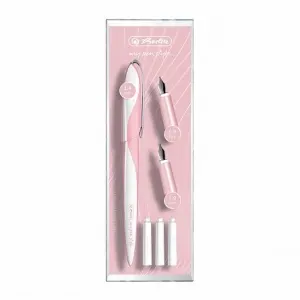 Stilou my.pen Style caligrafie + 3 penite, dimensiune 0,9/1,4/1,9 roz