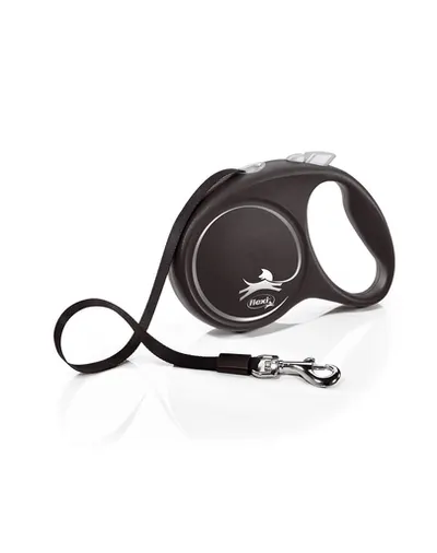 FLEXI Black Design lesa automata cu banda pentru caini, negru, marimea L, 5 m