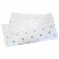 Paturica personalizata – Inimioare Albastre și Minky Alb (copie)