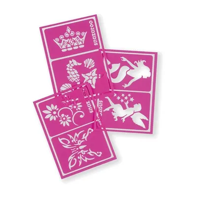 Set 2 x 6 Sabloane Pictura pe Fata Fantasy, Snazaroo