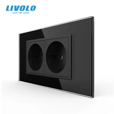Priza Schuko dubla, standard italian/modular 4M Negru