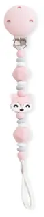 Clemă pentru suzetă Saro Baby - Foxy, silicon, roz