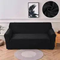 Husa elastica universala pentru canapea cu 3 locuri, Catifea Negru