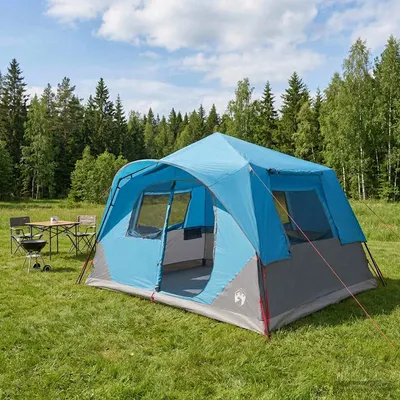 vidaXL Cort Instant albastru 365 x 380 x 200 cm Poliester și oțel