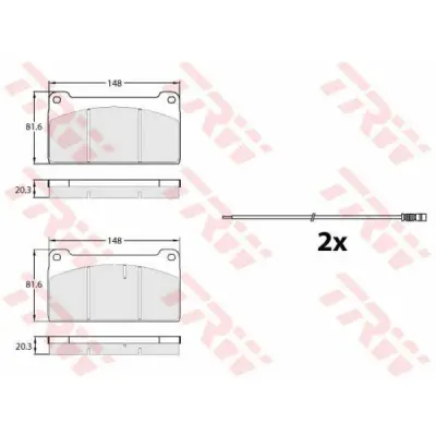 Set placute frana, frana disc TRW GDB5074