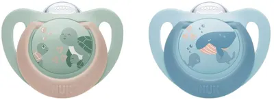 Suzete din silicon NUK First Choice - 18 luni+, 2 bucăți, broască țestoasă/balenă