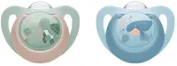 Suzete din silicon NUK First Choice - 18 luni+, 2 bucăți, broască țestoasă/balenă