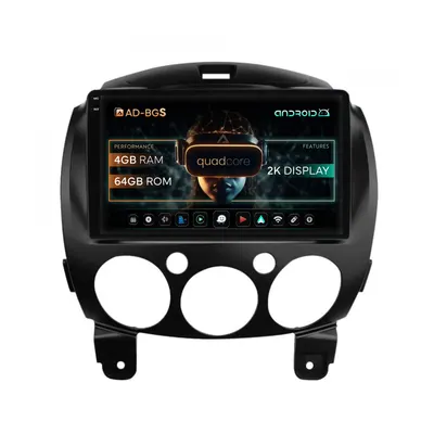 Navigatie 2K Mazda 2 (2007-2014), Android, S-Quadcore 4GB RAM + 64GB ROM, 9.5 Inch - AD-BGS90042K+AD-BGRKIT325