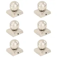 vidaXL Capace stâlpi tip glob, 6 buc., 71 x 71 mm, oțel inoxidabil