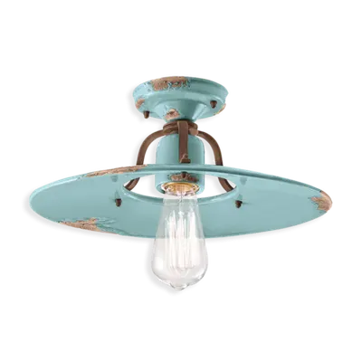 Plafoniera D.40 / Ceiling Lamp D.40 Retro Country Finish Via - Vintage Azzurro C1445