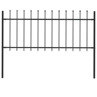 vidaXL Gard de grădină Woerden cu vârf tip suliță din oțel, 170x80 cm, negru