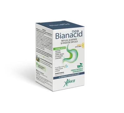 NeoBianacid pentru aciditate si reflux cu gust de lamaie, 45 comprimate, Aboca
