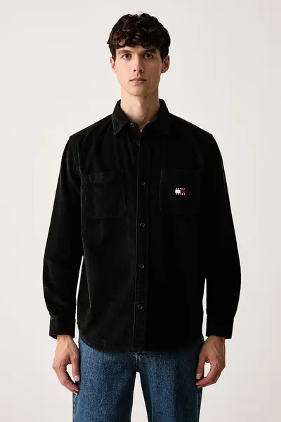 Tommy Jeans cămașă pentru bărbați din catifea reiată